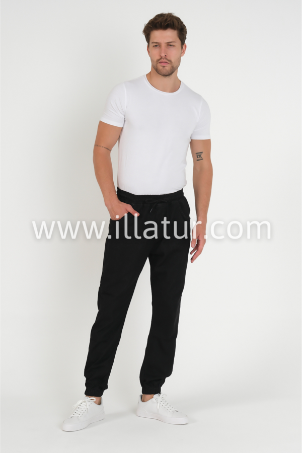 Мужские джинсы джоггеры черные Illa Jeans 0013