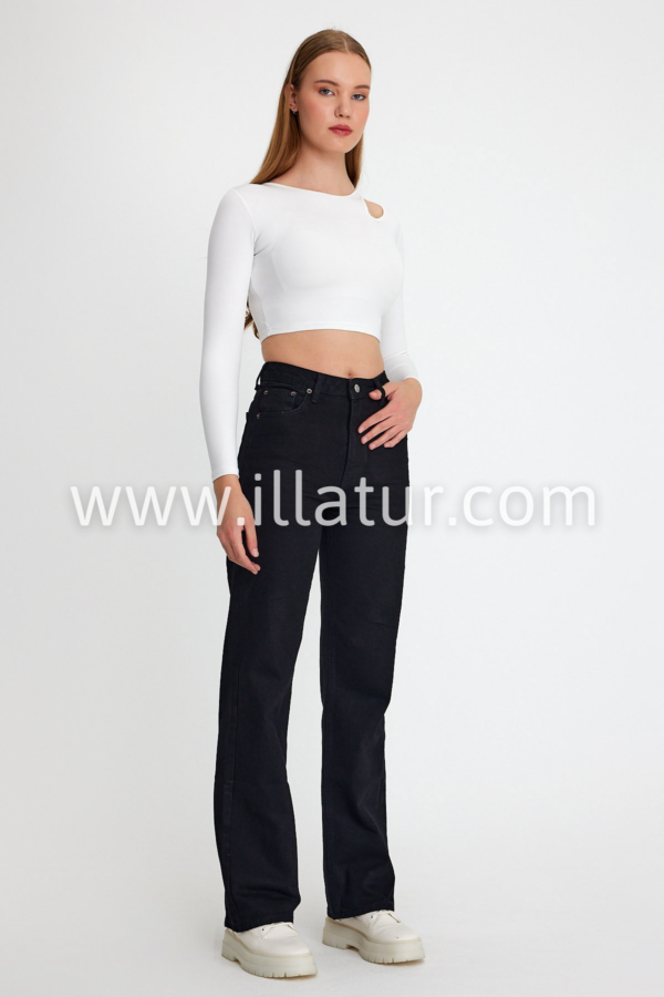 Женские джинсы прямые черные Illa Jeans 0020
