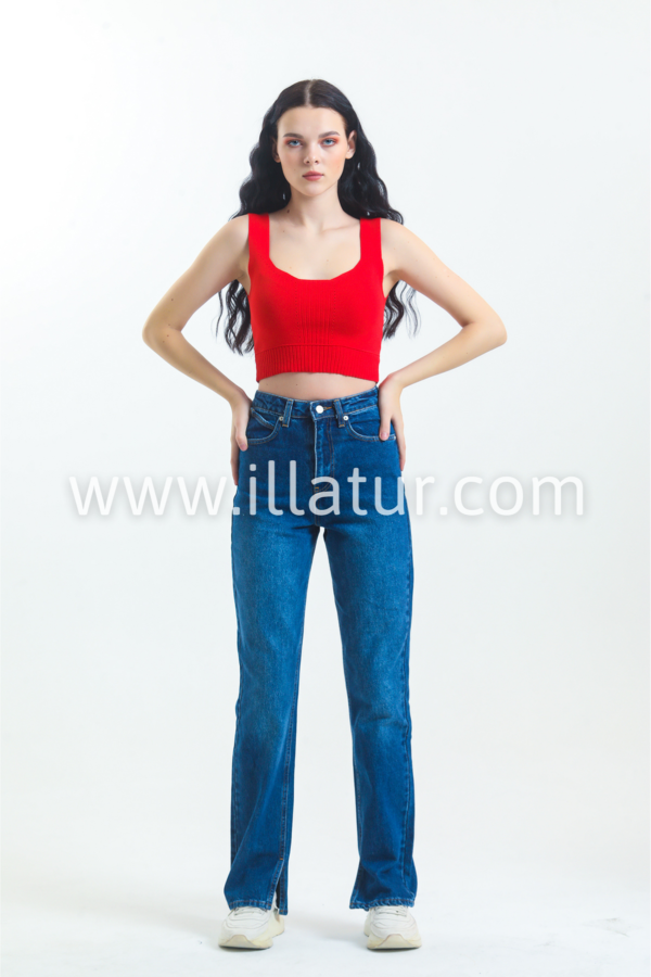 Женские джинсы с вырезом Illa Jeans 0023